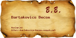Bartakovics Becse névjegykártya